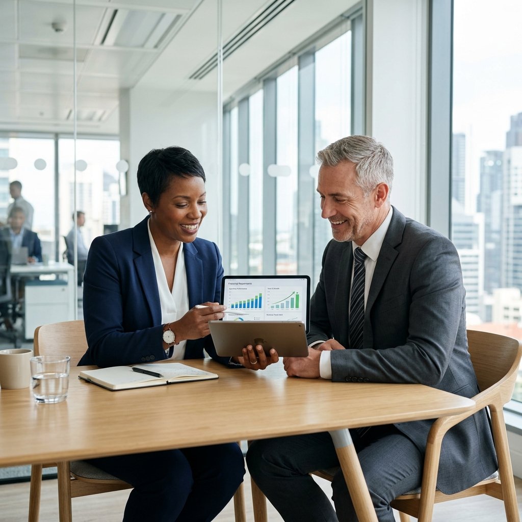 Universal Cash Loans Professionals Reviewing Financials